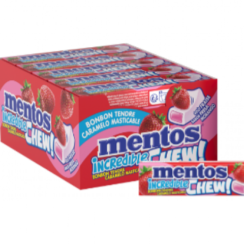 Mentos Incredible Chew Morango 10x45g